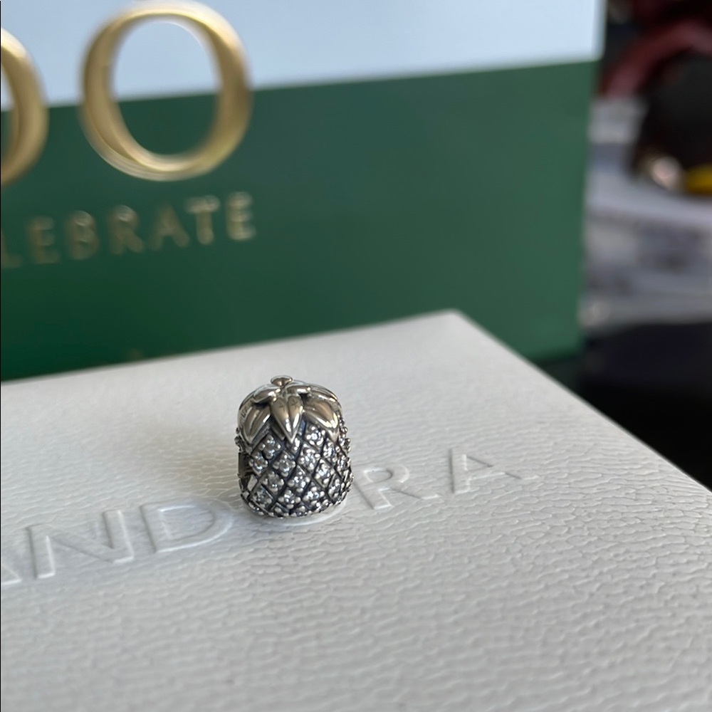 Pandora Perfect Pineapple CZ Silver Charm - Picture 4 of 8